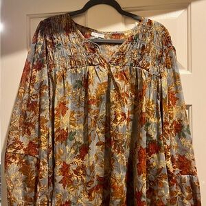 Maurices Fall Floral Sheer Blouse – Multicolor